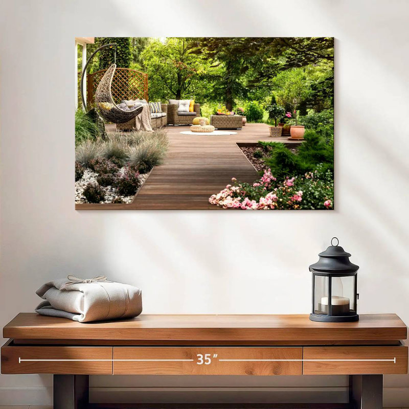 Terrasse de jardin en bois Kerrick, H 16 po x l 24 po
