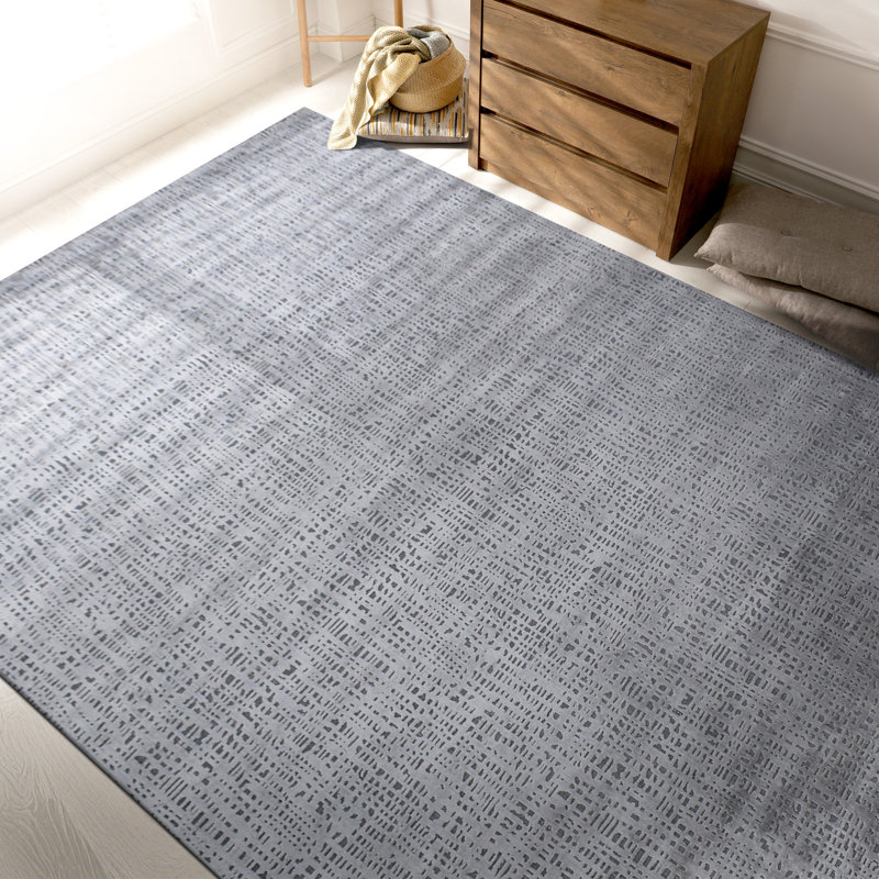 Area Rug in Gray/Ivory, Rectangle 9' x 12'
