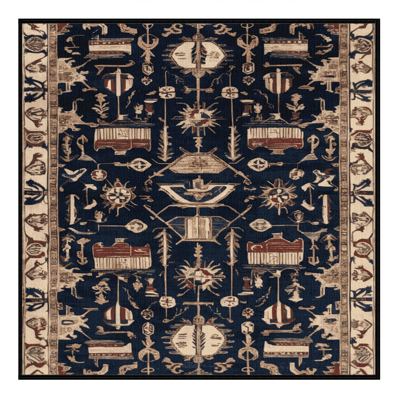 Tapis turc gris lavable à la machine, Carré 6 pi