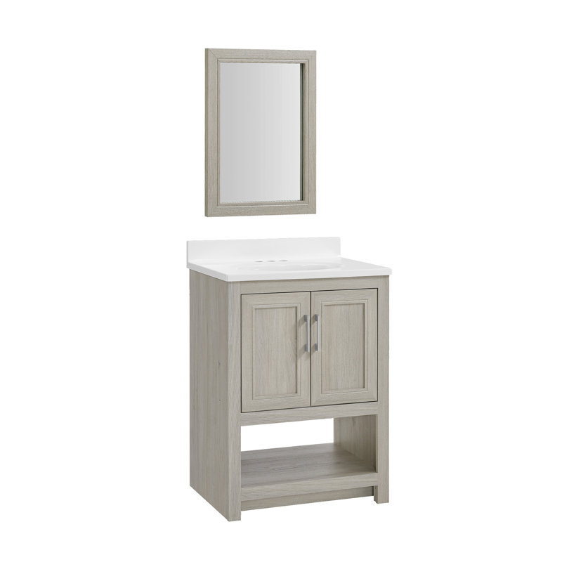 Stovall 24 Inch Vanity With Mirror, Sandstone