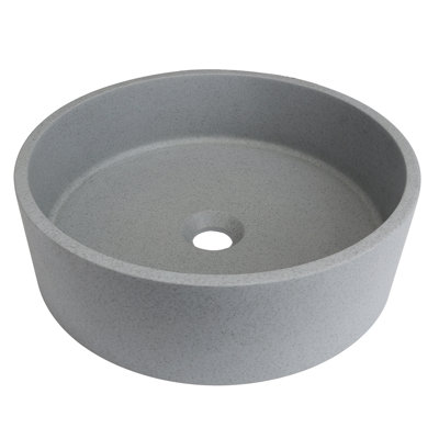 Cement Gray Concrete Round Vessel Bathroom Sink -  Staykiwi, JJAO04BS-1313