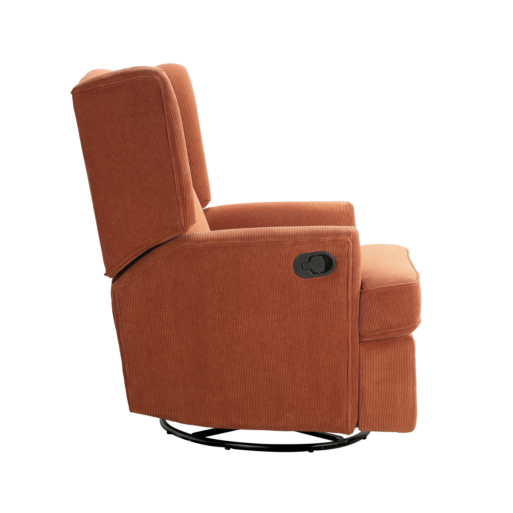 Heming Wingback Recliner Nursery Glider, Umber Polyester Blend