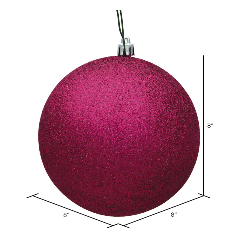 Ornement boule des Fêtes, H 8 po x l 8 po x P 8 po, Fuchsia