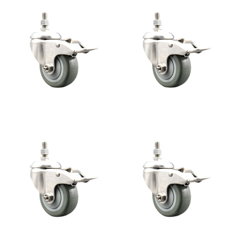 Polyurethane Casters, Gray