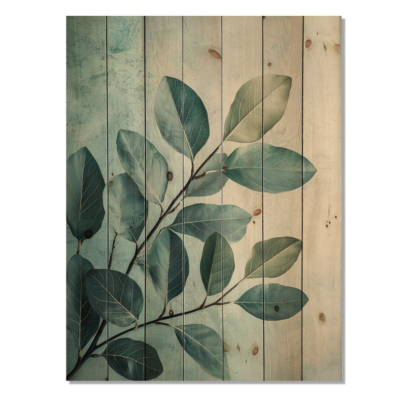 Minimaliste brise feuillage de feuilles - décoration murale en bois de feuilles - sur bois de pin naturel