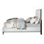 Elegant Grey Fabric Queen Bed With A Solid Wood Construction And Metal Detailing Base Upholstery