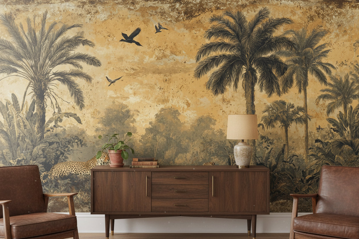 Lark Manor Tropical Birds Wallpaper Vintage Tropical Wall Mural ...