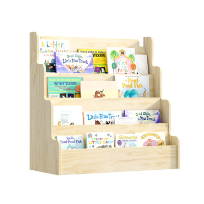 Wooden Front Facing Bookshelf With Bag Hook