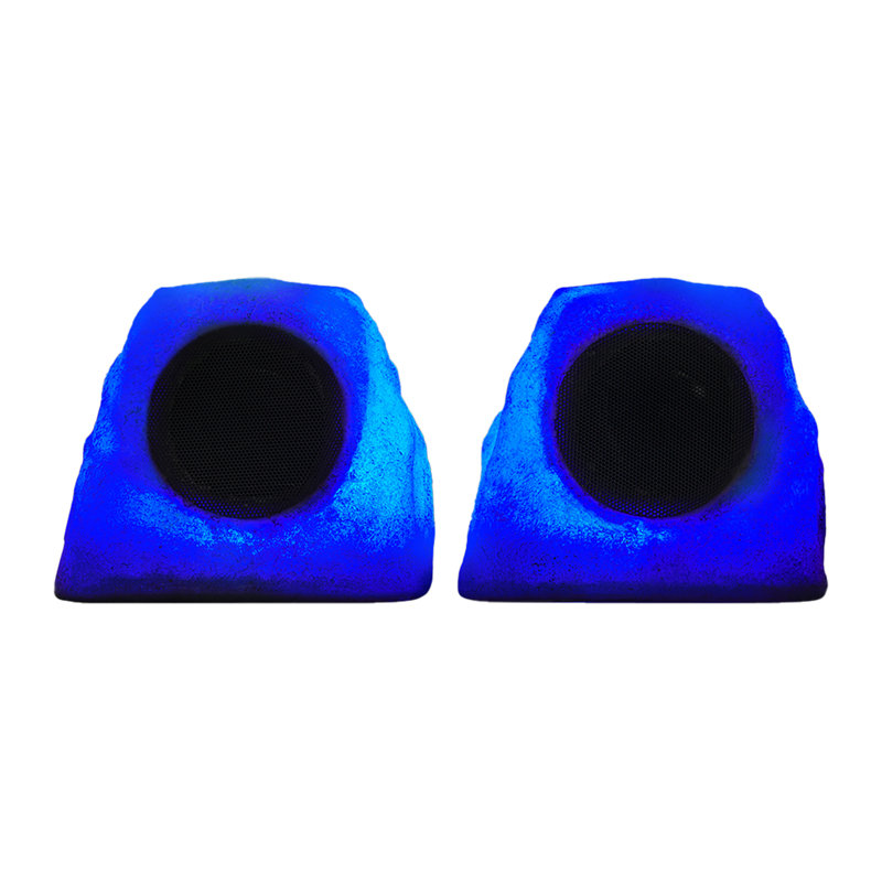 Gemini® Solar Bluetooth® Tws 30-watt-peak Outdoor Rock Speaker With Led Lighting, 2