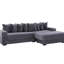 Canapé modulaire en L surdimensionné surdimensionné, tissu en velours côtelé, repose-pieds amélioré, porte-gobelets, coussins décoratifs, convertible en lit: 107,46 po avec repose-pieds mobile, poche latérale, 8 en gris foncé-2095630843