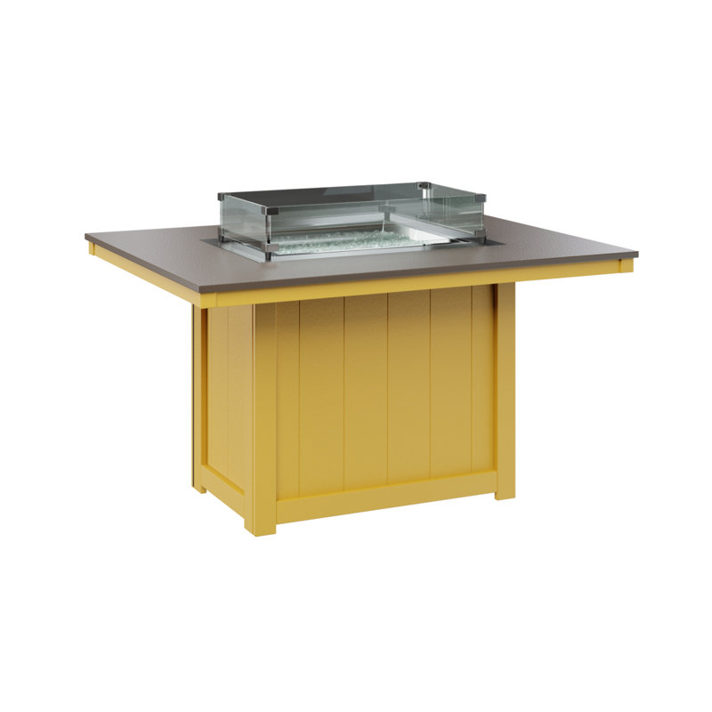 Foyer de table rectangulaire 54 po Berlin Gardens Donoma, H 30 po x l 41 po x P 54 po, Bronze martelé avec base jaune soleil