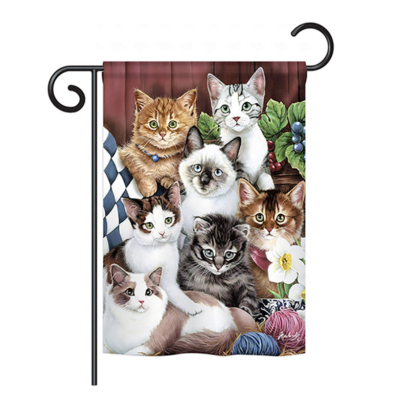 Drapeau de maison Mansel Cuddly Kittens, H 18,5 po x l 13 po