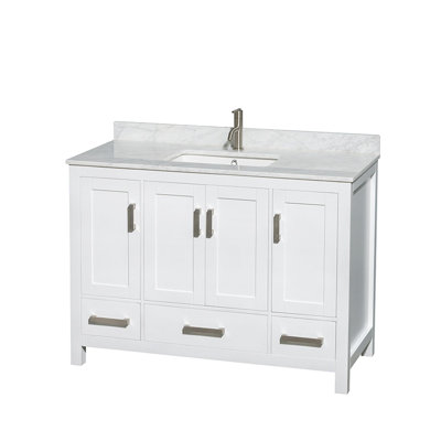 Sheffield 48" Freestanding Single Bathroom Vanity with Marble Top