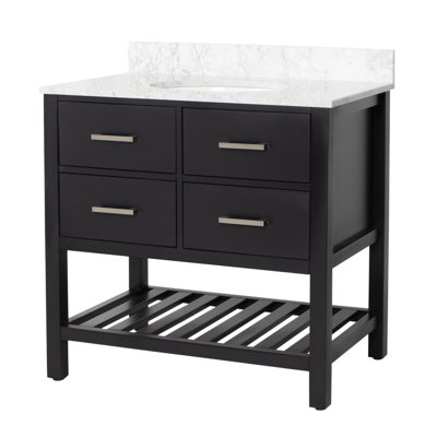 Meadowbrook 36'' Single Bathroom Vanity with Marble Top