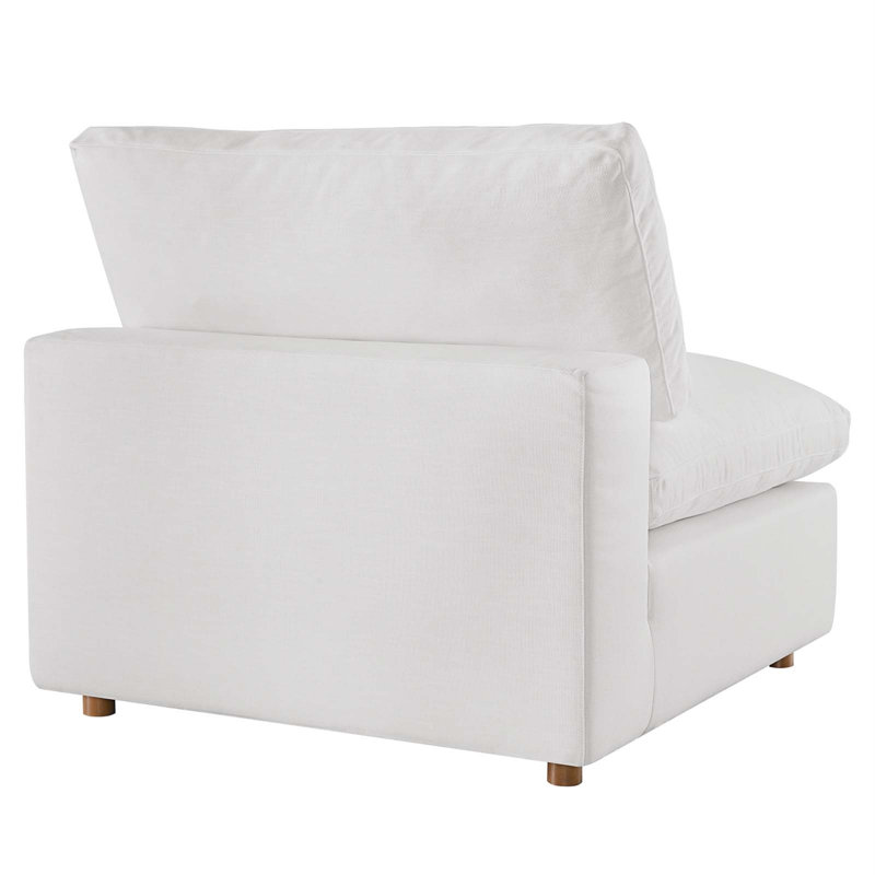 Pure White 40" Wood and Polyester Armless Chair