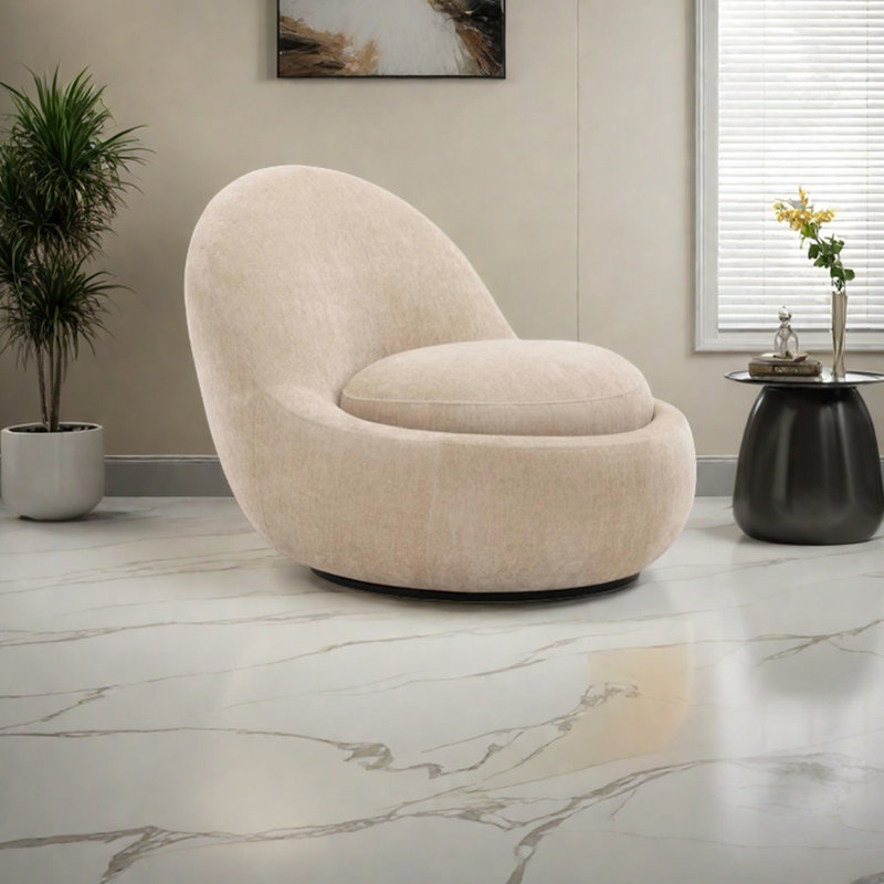 Fauteuil inclinable confortable en éponge et en flanelle, Mélange de polyester kaki clair
