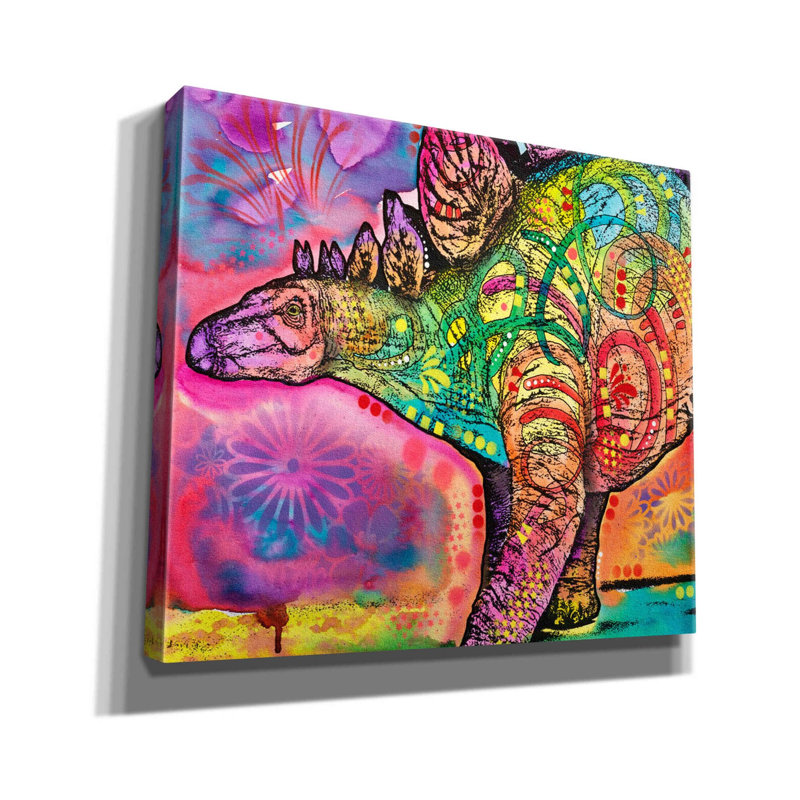«Stegosaurus» par Dean Russo, art mural sur toile, H 26 po x l 30 po x P 1,5 po