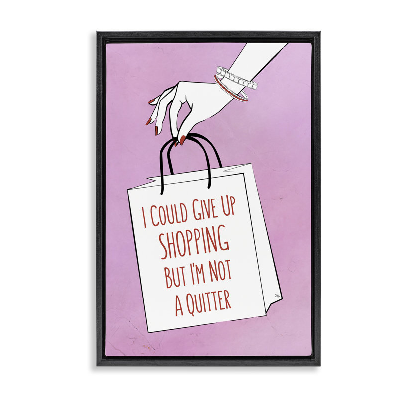 Cadre flottant «Not A Quitter», design par Martina Pavlova, Cadre flottant noir de jais, H 25 po x l 17 po