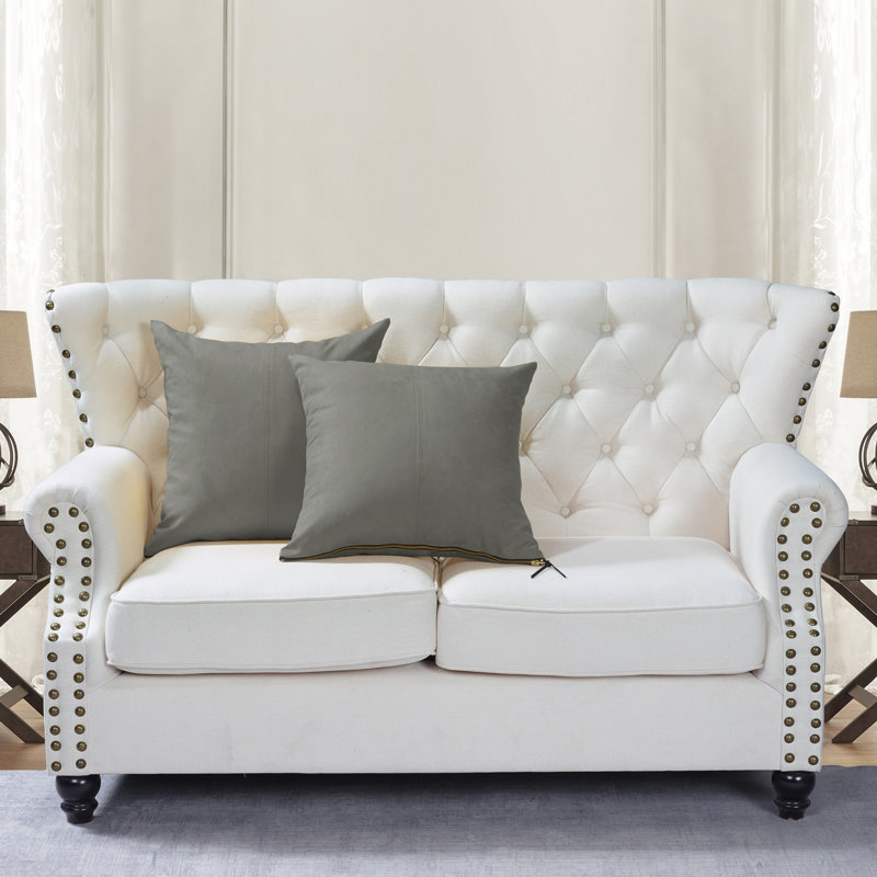 Housse de coussin carré, Gris argenté
