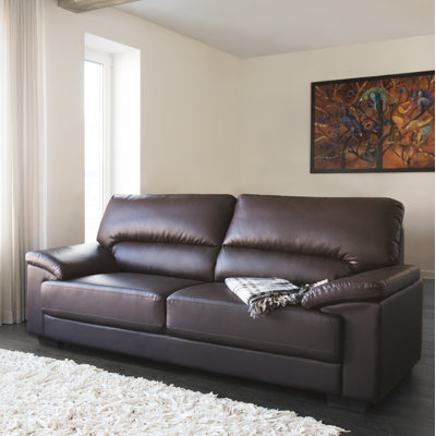 Milla 3 Seater Faux Leather Sofa