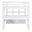 Lit mezzanine double blanc avec bureau et rangement - Maximisez efficacement votre espace avec tiroirs, tablettes, armoires (taille encastrée et structure en pin, économisez