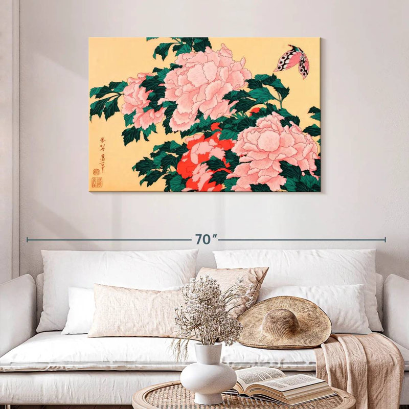 Harnek pivoines et fleurs, H 30 po x l 45 po