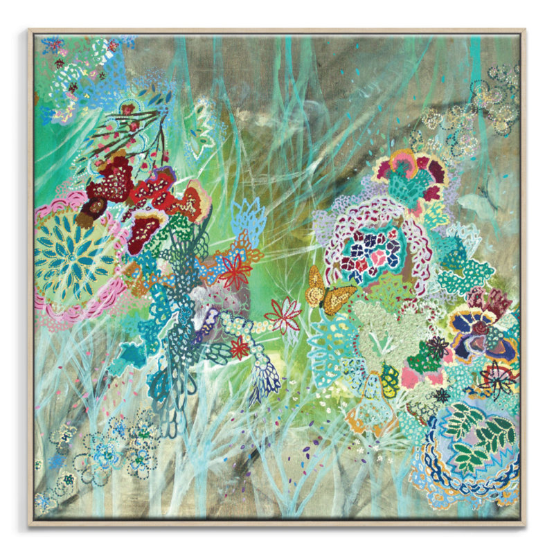 Lia Porto - Floater Frame Painting on Canvas, Timber, 61cm H x 61cm W
