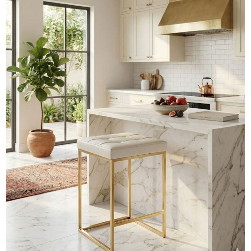 Sirach Backless Counter Stool, White
