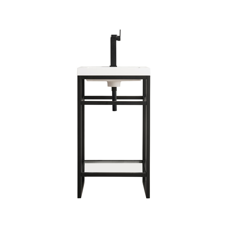 Meuble-lavabo simple l 20 po Boston, Noir mat