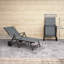 Méridienne pliante, fauteuil de bronzage réglable à 5 niveaux, gris