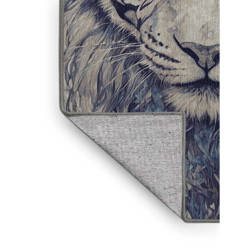 Machine Washable Gray Area Rug, Rectangle 5' x 7'