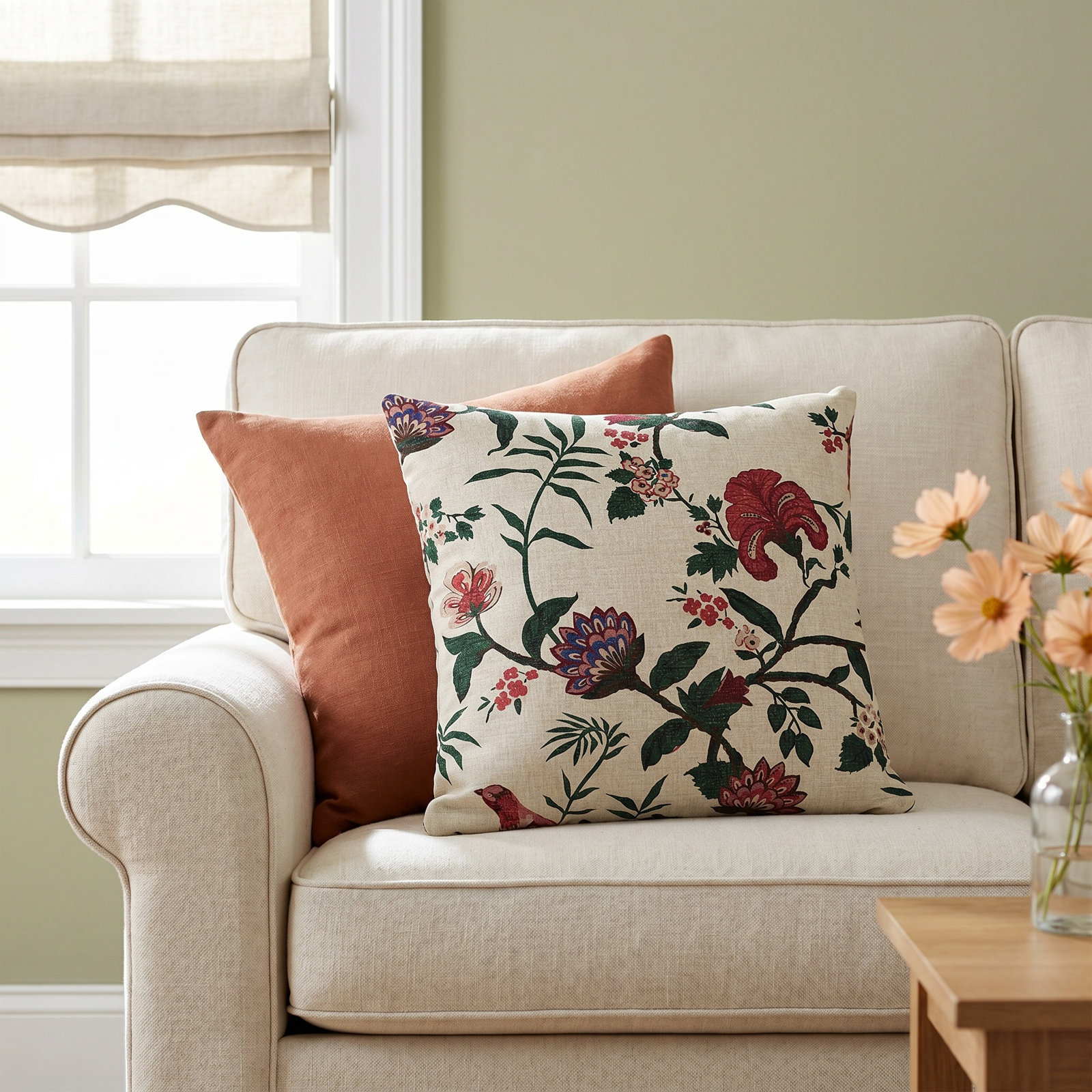 Radford 18" x 18" Cotton Pillow Cover and Insert