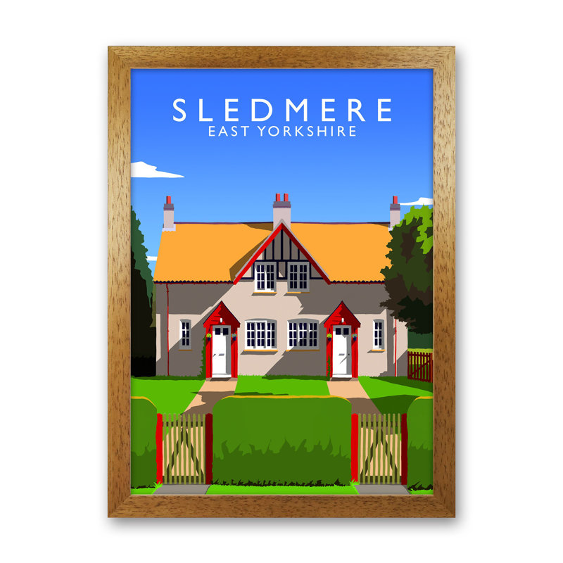 Sledmere Portrait by Richard O'Neill - Print, 34cm H x 25cm W x 3cm D, Brown Framed