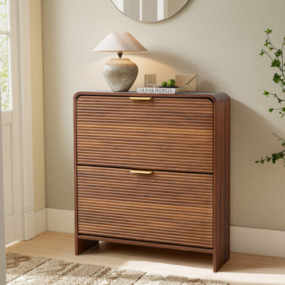 Armoire de rangement pour chaussures 16 paires avec 2 tiroirs rabattables