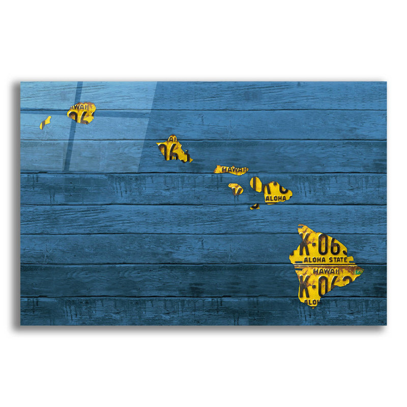 Carte de New Hawaii sur plastique / acrylique par Design Turnpike, H 16 po x l 24 po x P 0,2 po