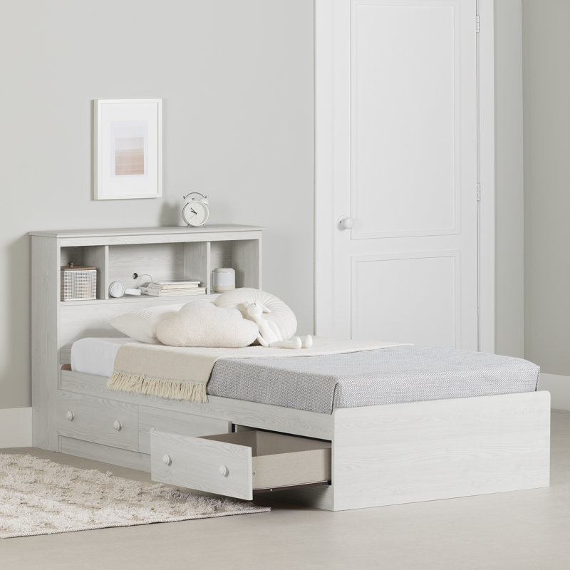 Summer Breeze Twin Storage Bed And Bookcase Headboard Set