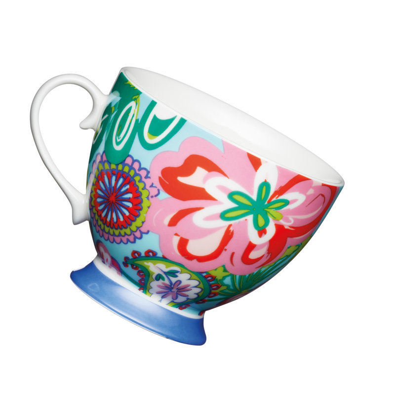 Bright Floral Bone China Mug