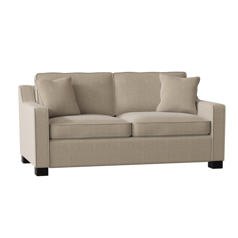 Causeuse à accoudoirs carrés de 71 po avec coussins réversibles Aceyon, Espresso, Sandstone Jango