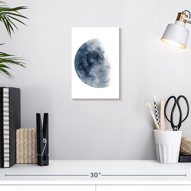 Lune bleue d'Oberle décroissant n ° 1, H 12 po x l 8 po