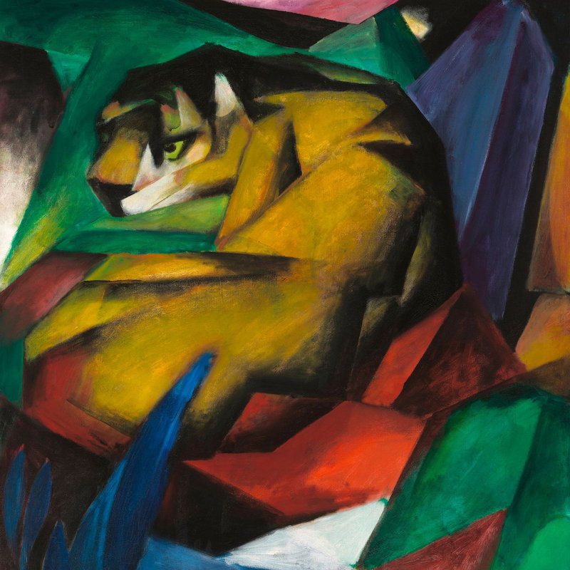 1AA6303 The Tiger by Franz Marc - Wrapped Canvas Print, 70cm H x 70cm W x 4cm D