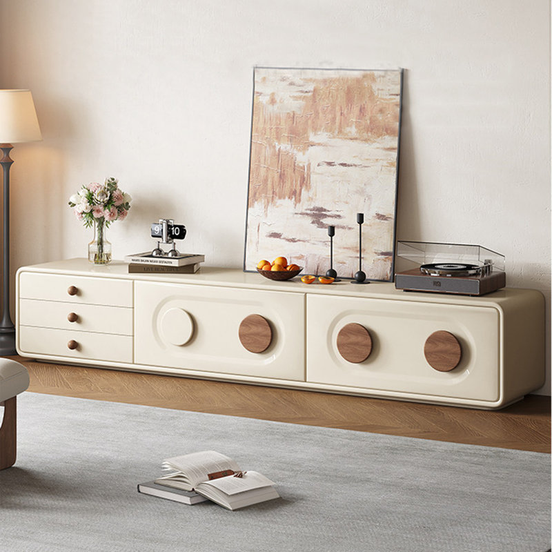 Meuble télé avec rangement de style français, H 15,7 po x L 86,6 po x l 15,7 po
