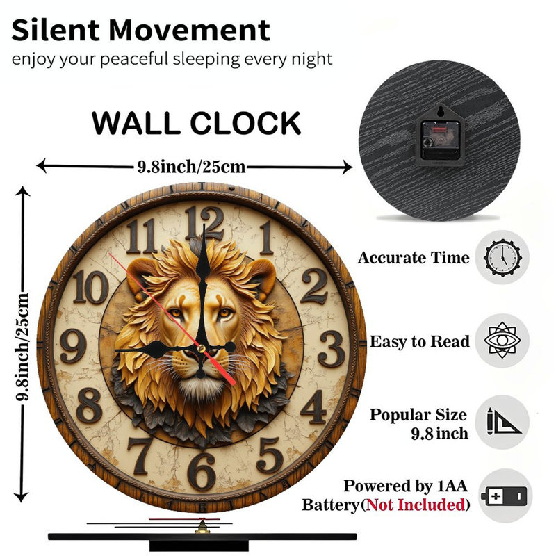 Horloge murale lion