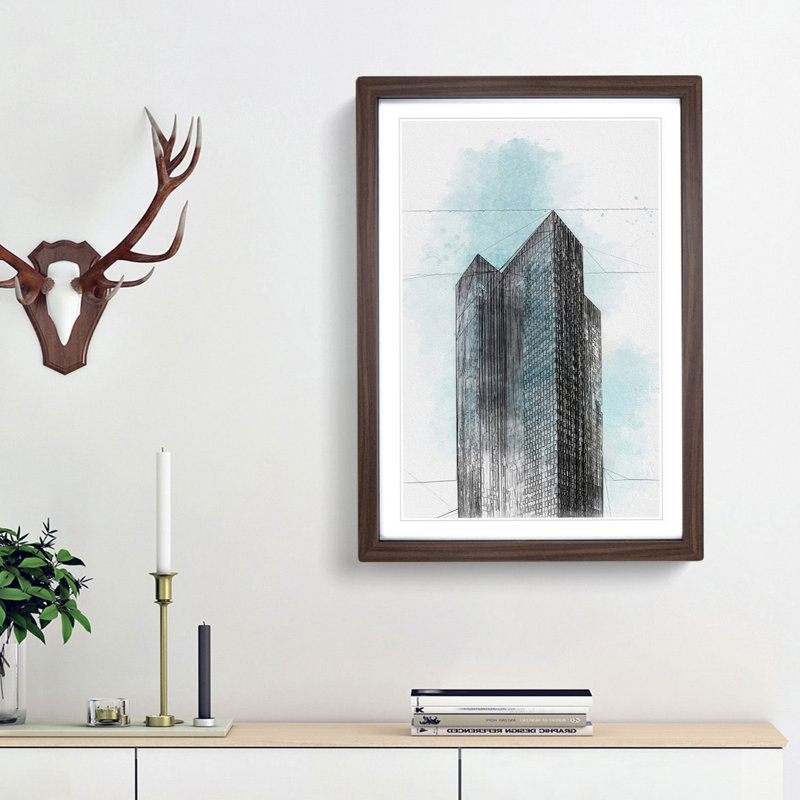 Sketching the Architecture Vol.44 - Framed Print, 87cm H x 62cm W x 2cm D, Walnut Framed