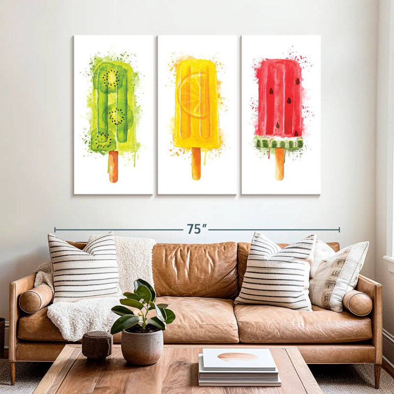Yarlin Fruity Popsicles Splatter, 42" H x 65" W