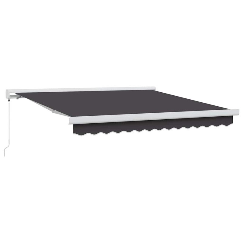 Ivy Bronx Fabric Cover Retractable Patio Awning, Anthracite, 300cm H x 250cm W