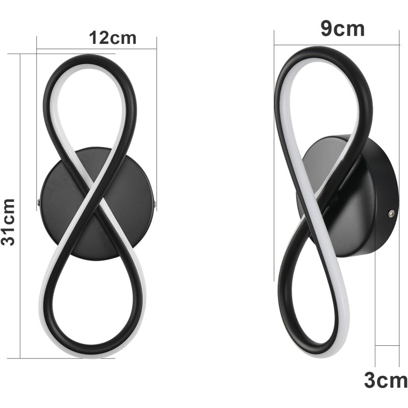 1-Light LED Flush Mounted Sconce, Black