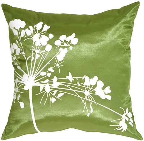 Coussin décoratif fleur Carlea, Vert / blanc
