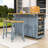 Chiyeko 3-Piece Kitchen Island Set with Storage Shelves, Built-in Charging Station and Bar Stools-237770624