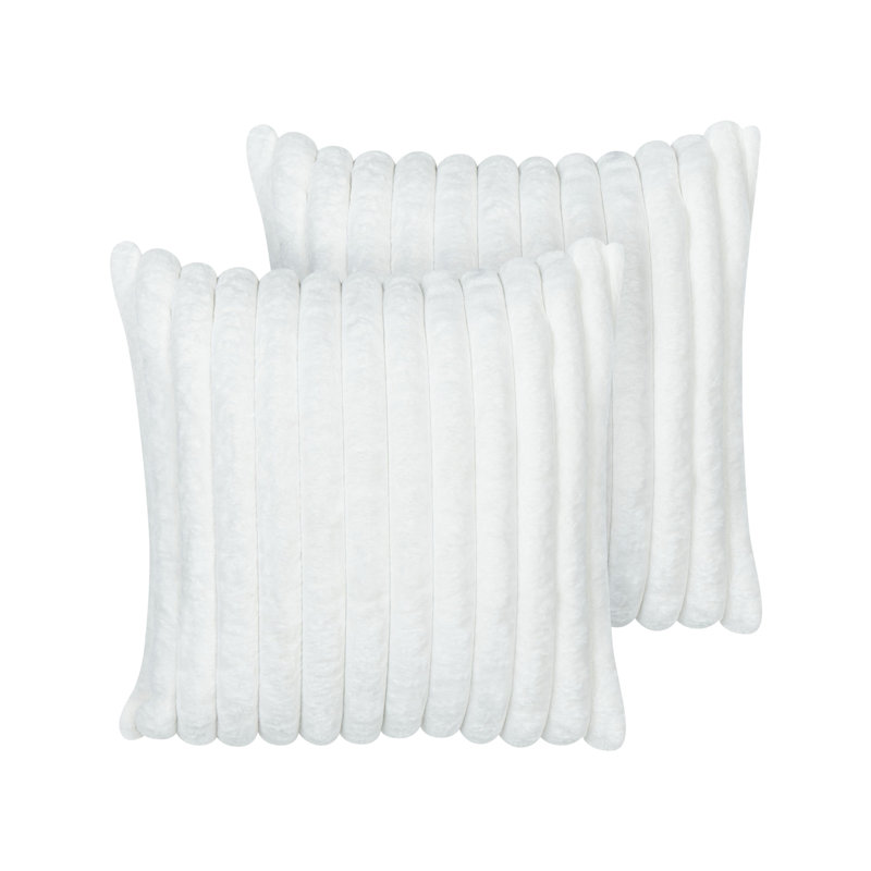 RAKYA Striped Square Cushion, White