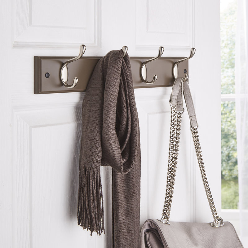 Aherin 4 - Hook Wall Mounted Coat Rack, Brush Nickel